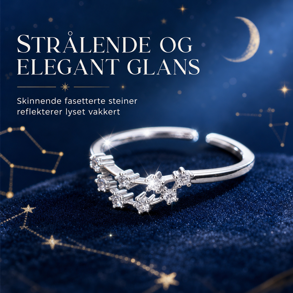 🔊🔊50 % RABATT🔥💍Justerbar glittrande stjärnteckenring💍