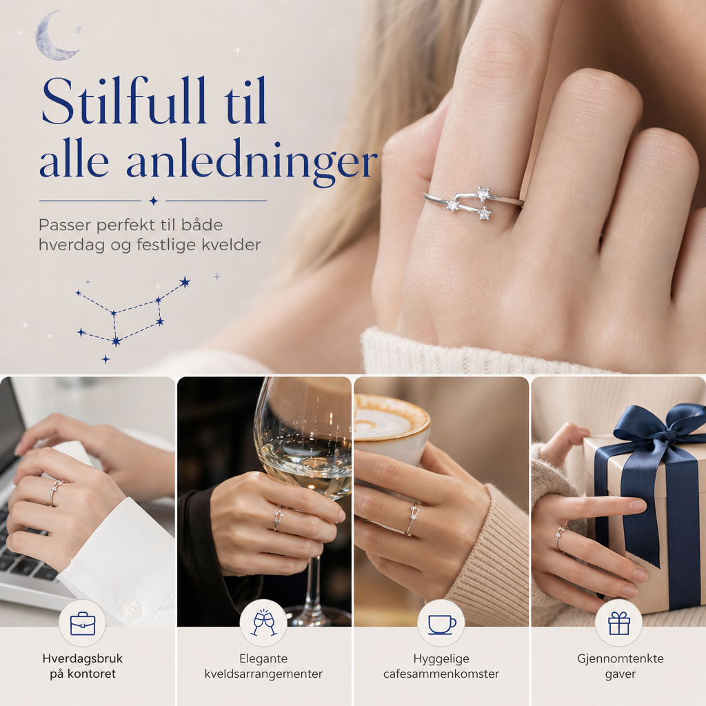 🔊🔊50 % RABATT🔥💍Justerbar glittrande stjärnteckenring💍