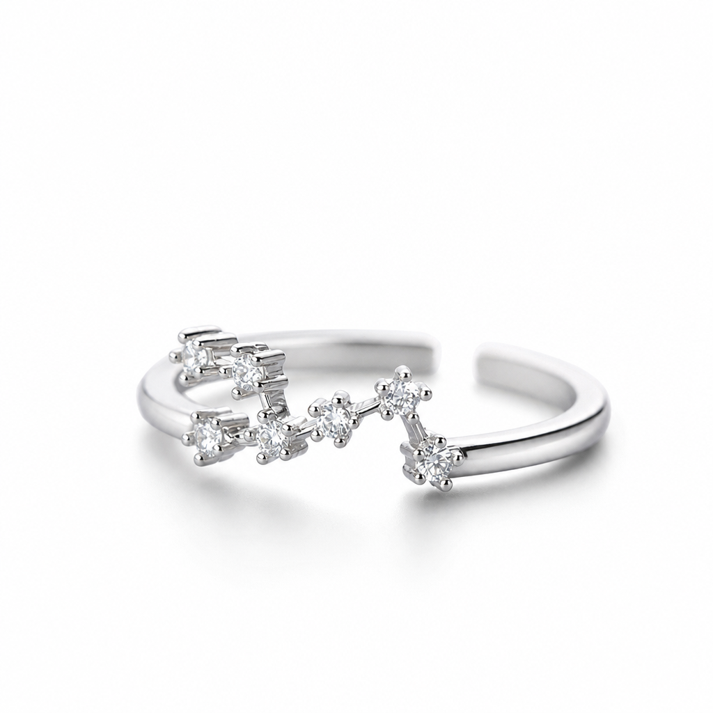 🔊🔊50 % RABATT🔥💍Justerbar glittrande stjärnteckenring💍