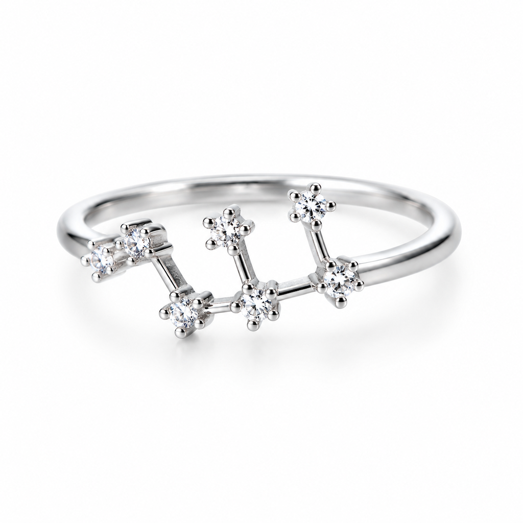 🔊🔊50 % RABATT🔥💍Justerbar glittrande stjärnteckenring💍