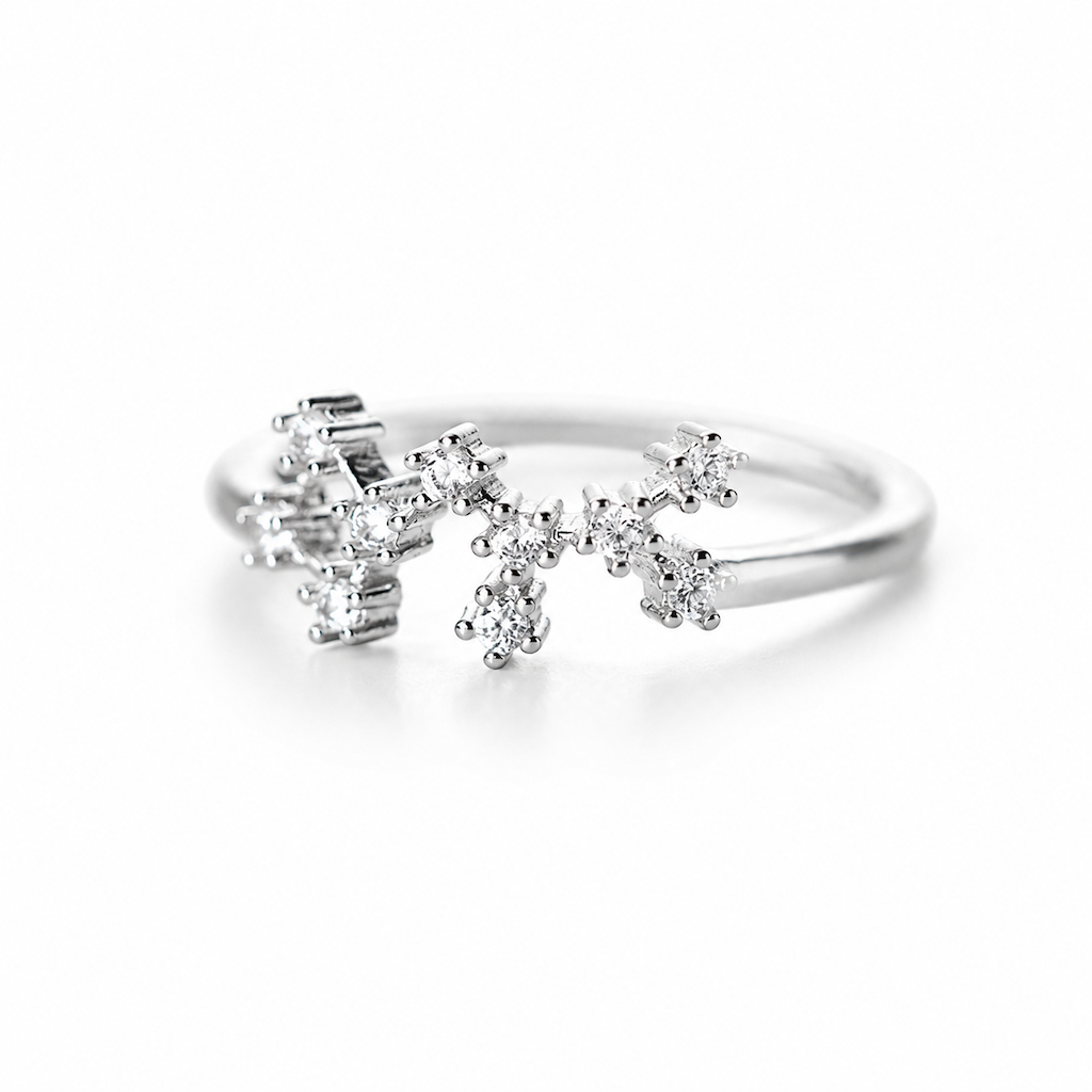🔊🔊50 % RABATT🔥💍Justerbar glittrande stjärnteckenring💍