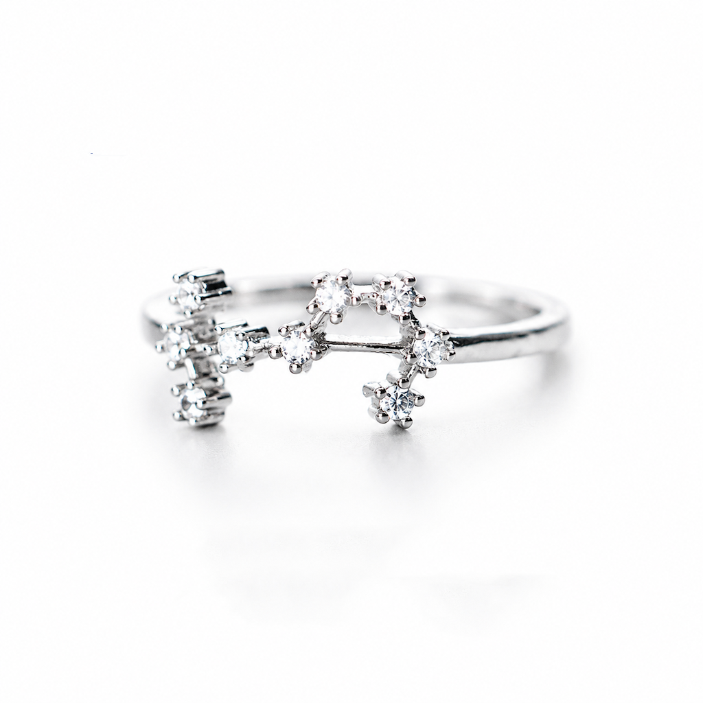 🔊🔊50 % RABATT🔥💍Justerbar glittrande stjärnteckenring💍