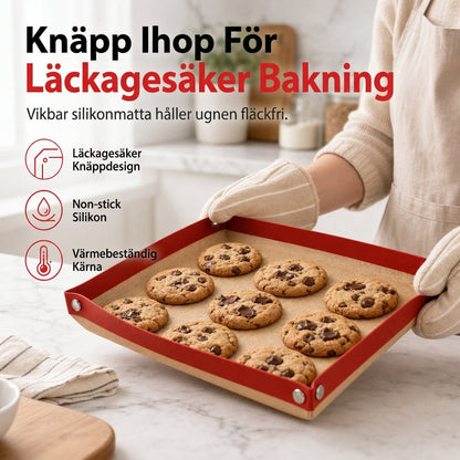 Non Stick Silikon bakmatta Värmebeständig Fiberglassugnslöv för Macarons och bakverk