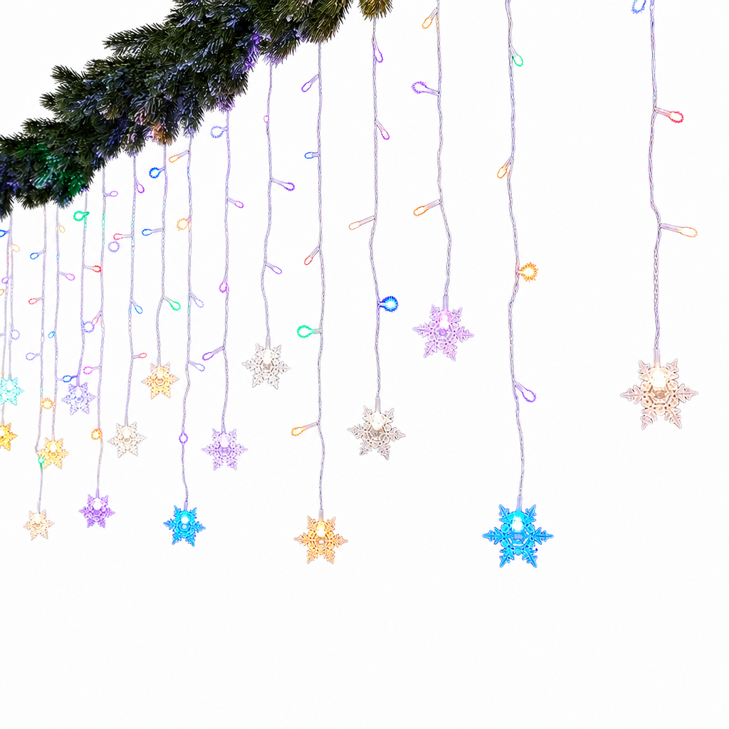 ❄️ 50% RABATT! ✨ LED Snöflinga Gardinbelysning – Vattentät & festlig dekoration ✨