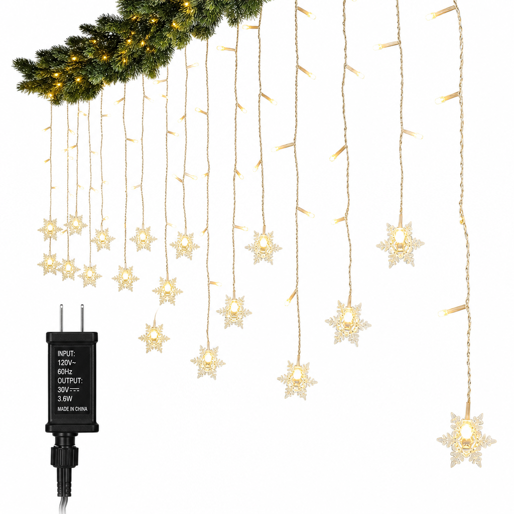 ❄️ 50% RABATT! ✨ LED Snöflinga Gardinbelysning – Vattentät & festlig dekoration ✨