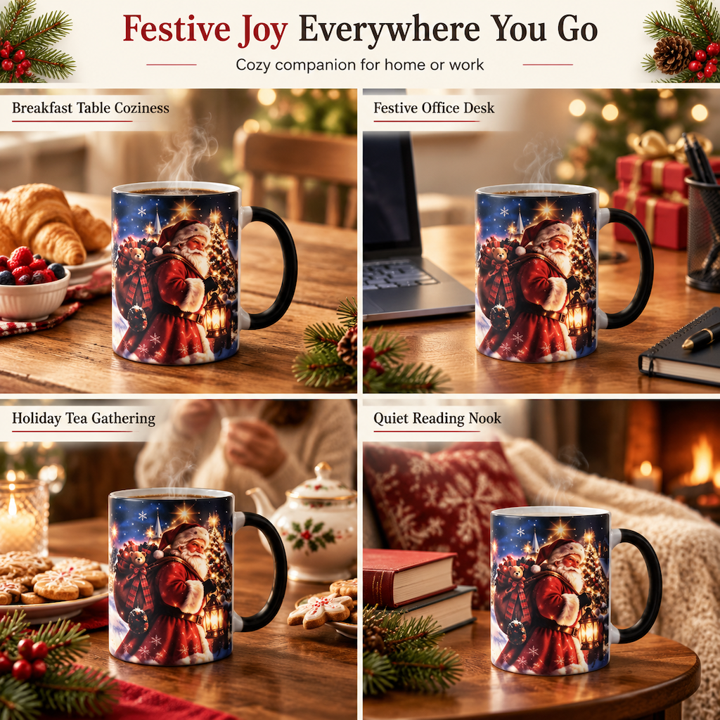 🎄 50% RABATT NU! ☕ Jultomten-mugg som byter färg när den värms upp – häll i en varm dryck och se magin hända 🎅✨