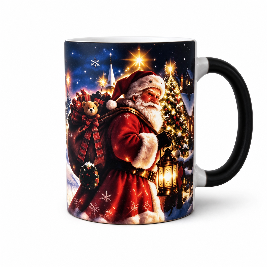 🎄 50% RABATT NU! ☕ Jultomten-mugg som byter färg när den värms upp – häll i en varm dryck och se magin hända 🎅✨