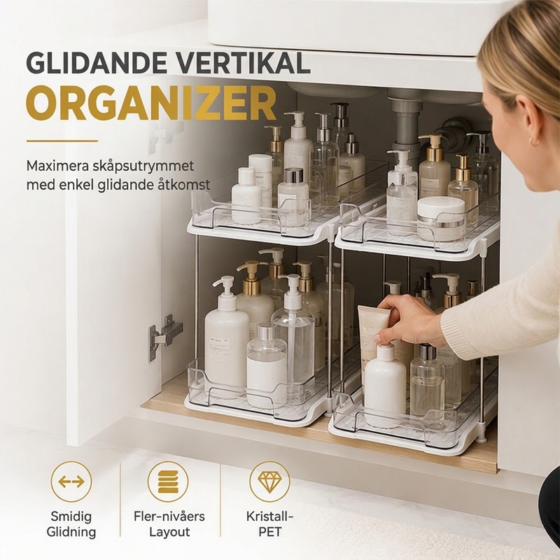 🧺 50% RABATT 🧼 Flerskiktad underdisk arrangör, smart köksförvaring🏠