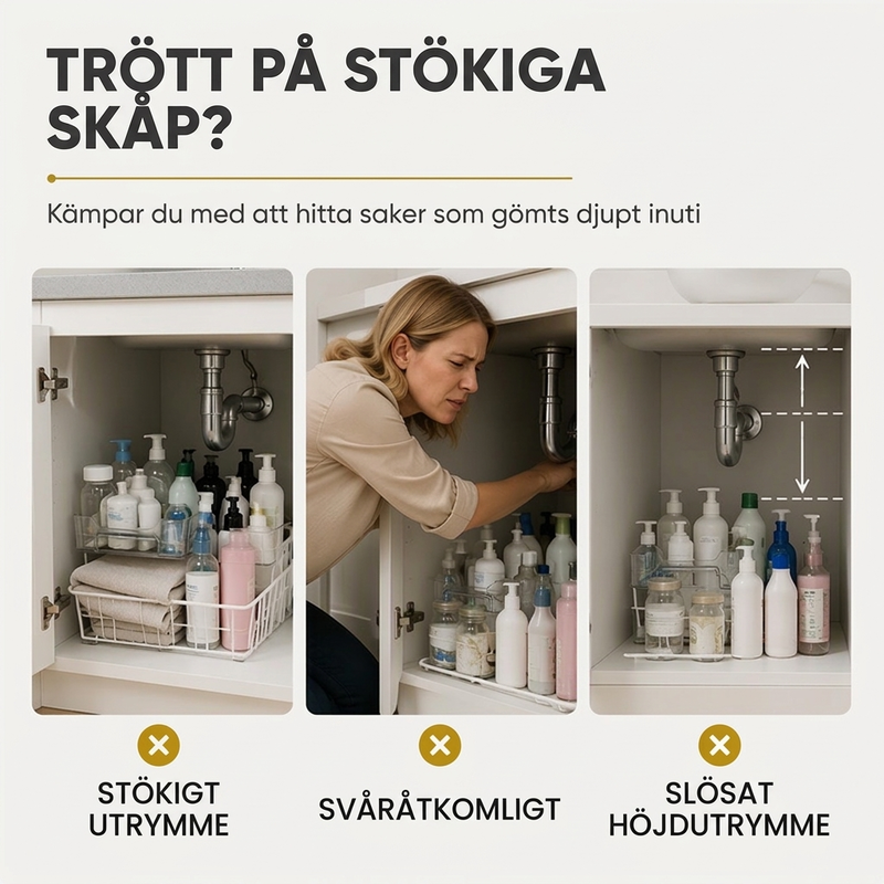 🧺 50% RABATT 🧼 Flerskiktad underdisk arrangör, smart köksförvaring🏠