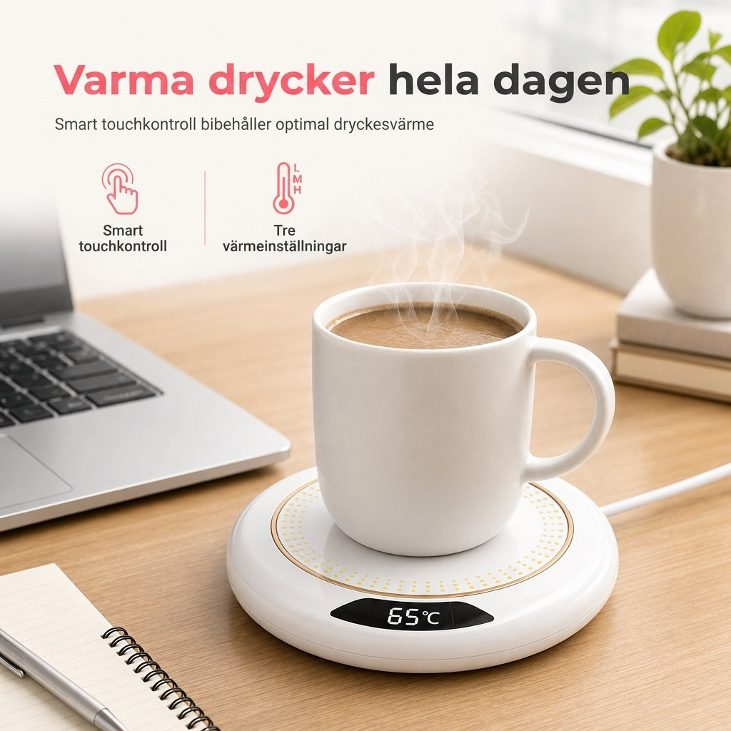 ☕ 50% RABATT 🔥 Elektrisk muggvärmare, tre temperaturlägen för kaffekopp