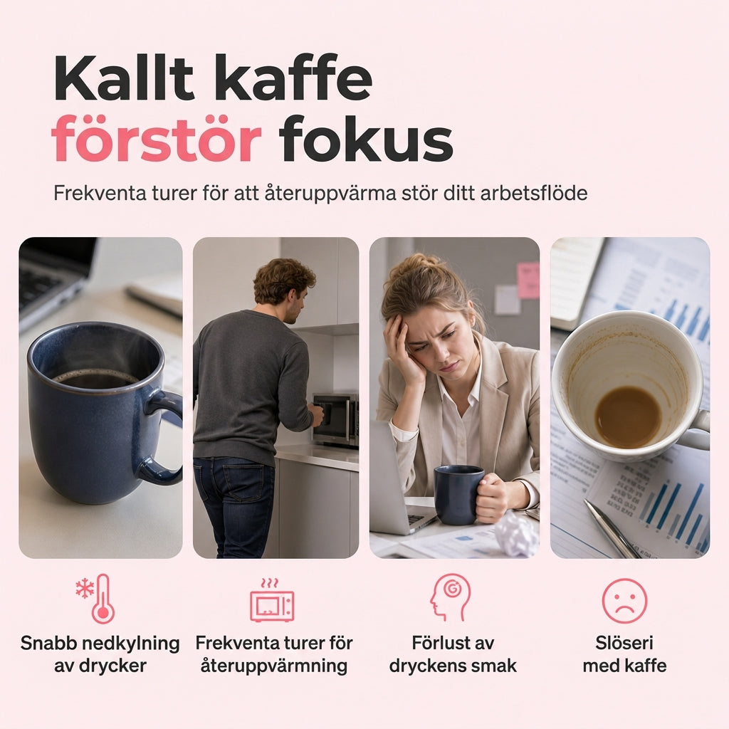 ☕ 50% RABATT 🔥 Elektrisk muggvärmare, tre temperaturlägen för kaffekopp