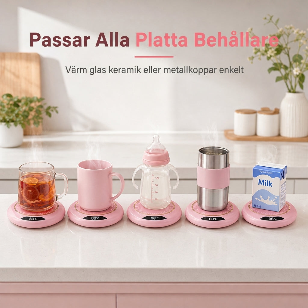 ☕ 50% RABATT 🔥 Elektrisk muggvärmare, tre temperaturlägen för kaffekopp
