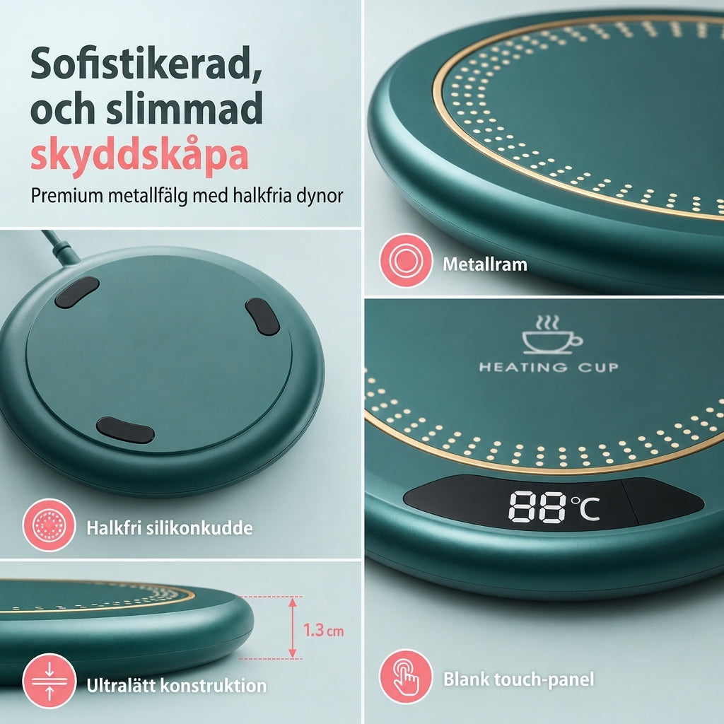 ☕ 50% RABATT 🔥 Elektrisk muggvärmare, tre temperaturlägen för kaffekopp